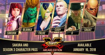 Street Fighter V – Sakura, Sagat, Blanka, Falke, G e Cody virão para a terceira temporada!