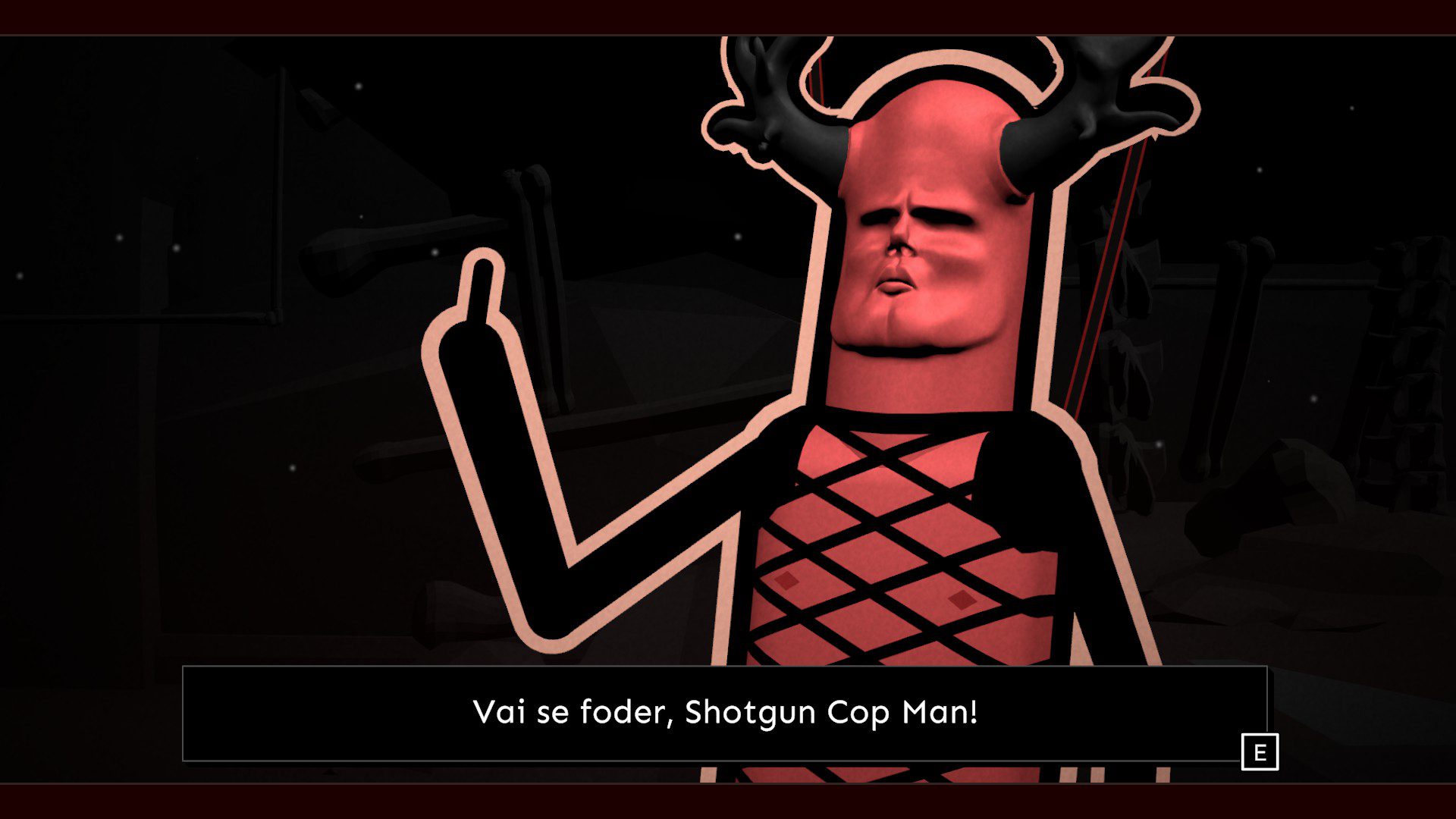 Satanás provocando Shotgun Cop Man